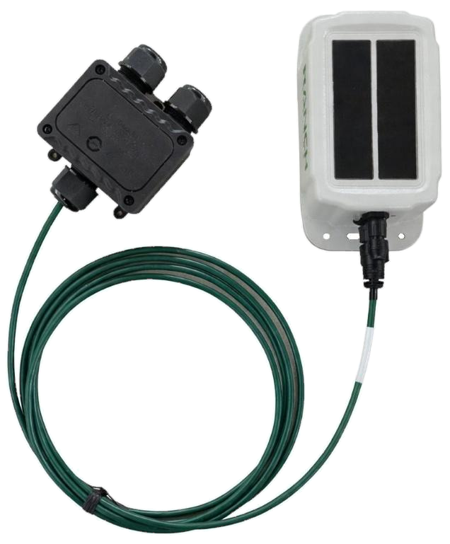 RX20 valve actuator and flow meter interface, shown with RS10 Long Range Bluetooth Transmitter