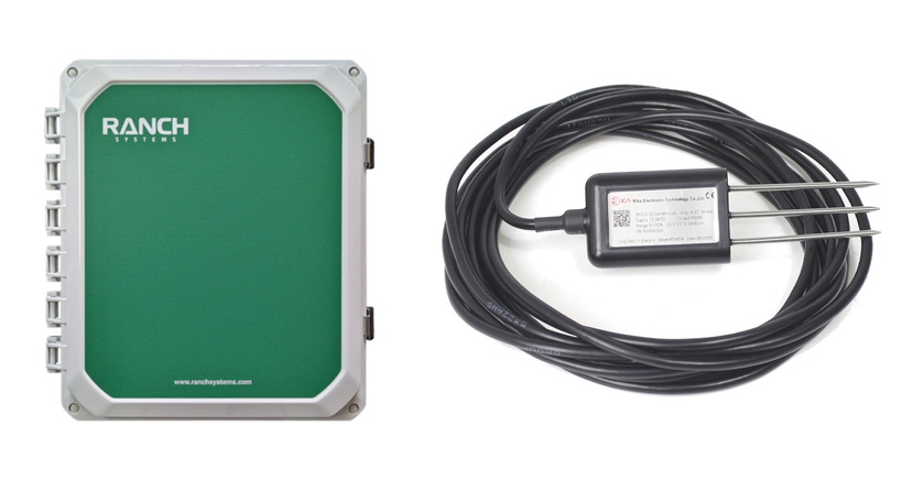 RM400 telemetry node with Rika RK520 soil moisture, temperature and EC sensor